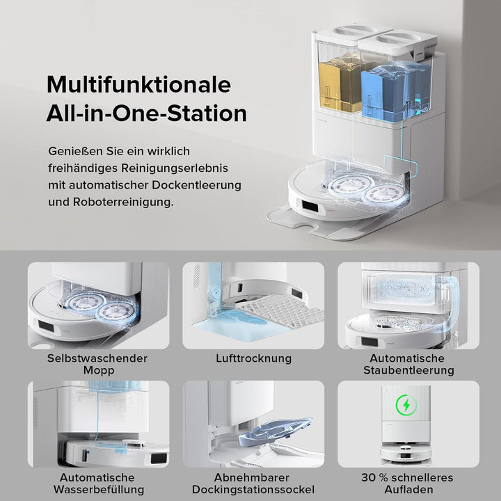 roborock Qrevo Serie Saugroboter mit Wischfunktion, 8000Pa Saugkraft(verbessert von Qrevo S), Anti-V