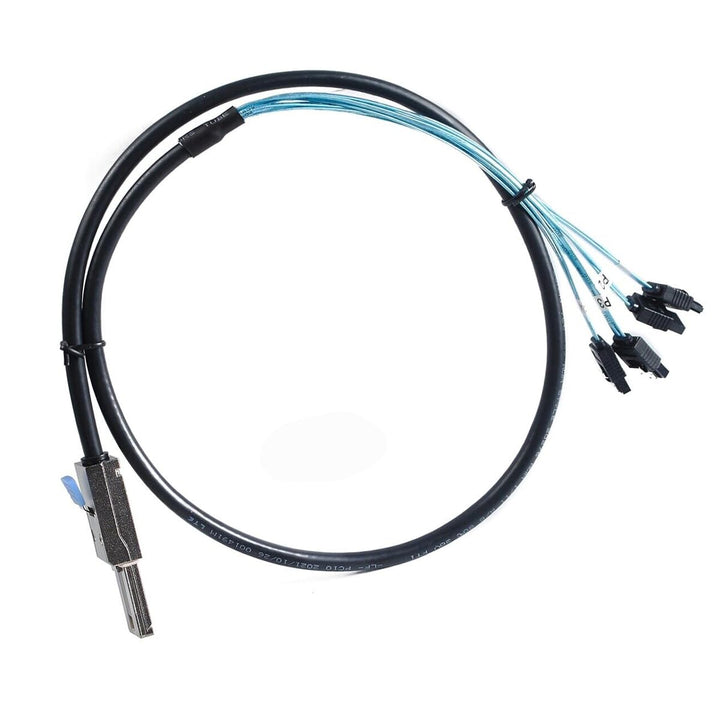 Bolwins P84CS Mini SAS 26P SFF-8088 zu 4 SATA Splitter Kabel, 1m – Mini SAS auf SATA Datenkabel für