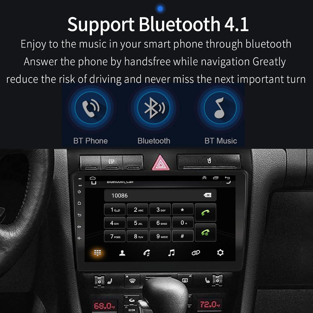 EZoneTronics Carplay Radio Android Auto Radio für Audi A6 C5 1997-2004 S6 1999-2004 mit 9 Zoll Touch