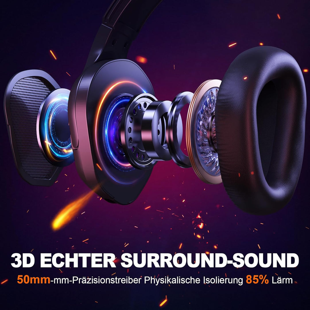 Krysenix PG2 RGB Gaming Headset für PS4/PC/Xbox/Nintendo Switch, PS5 Headset mit Mikrofon, Gaming Ko