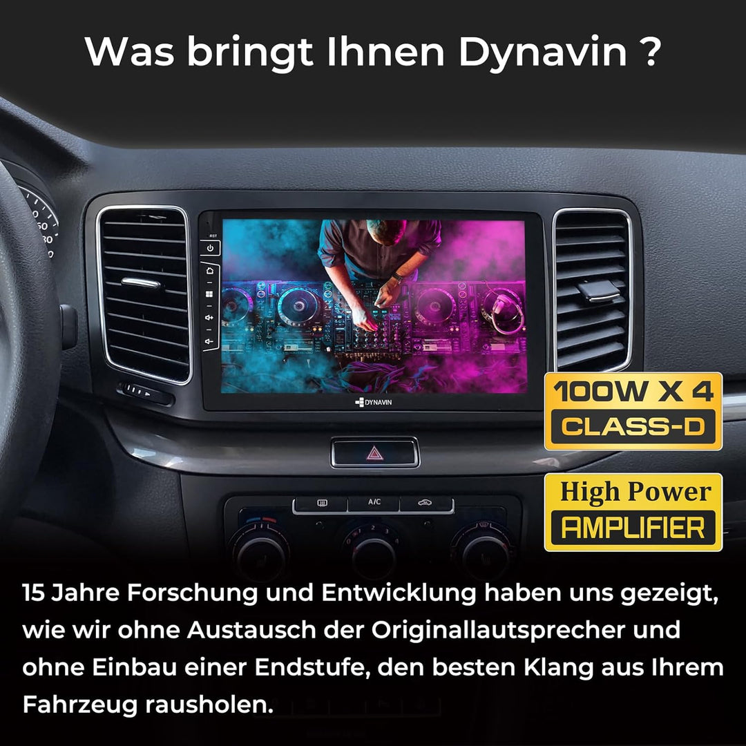 DYNAVIN Android Autoradio Navi für VW Sharan Seat Alhambra, 9 Zoll OEM Radio mit Wireless Carplay un