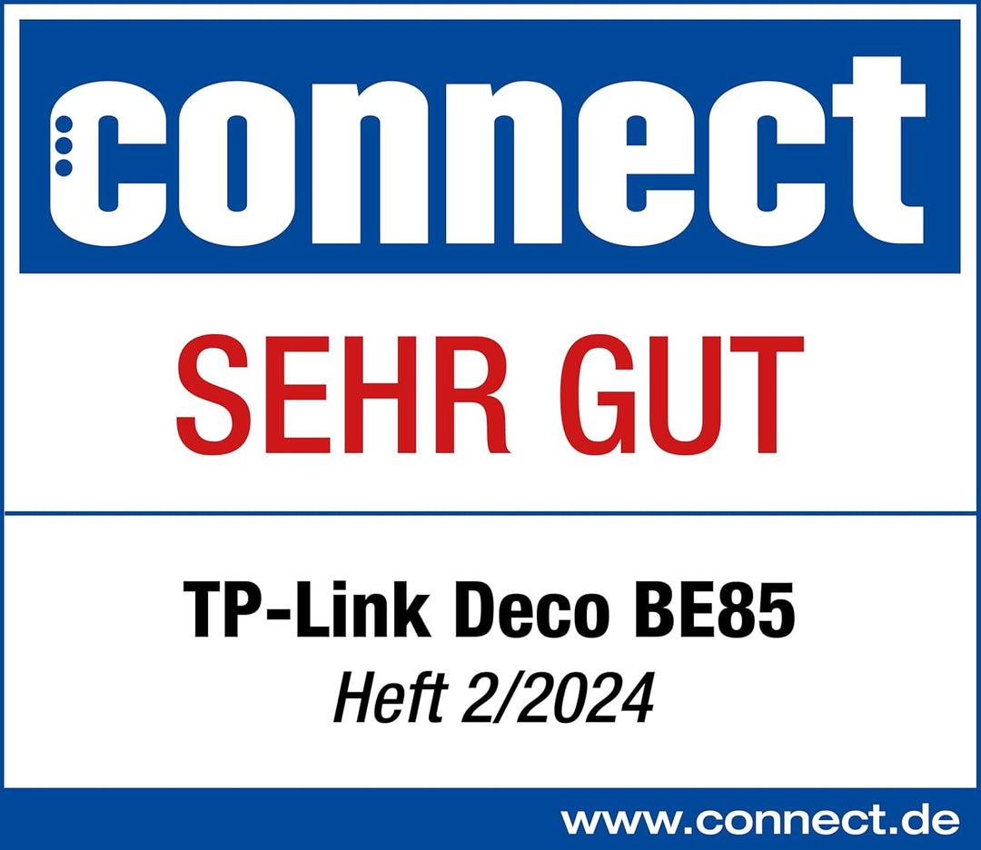 TP-Link Deco BE85 Wi-Fi 7 Mesh WLAN-Set, BE19000 Tri-Band-Router und Repeater (10 Gbit/s Ethernet/Gl