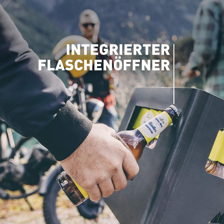 höfats - Beer Box Feuerschale - Getränkekiste, Feuerkorb, Grill, Flaschenöffner und Hocker in einem