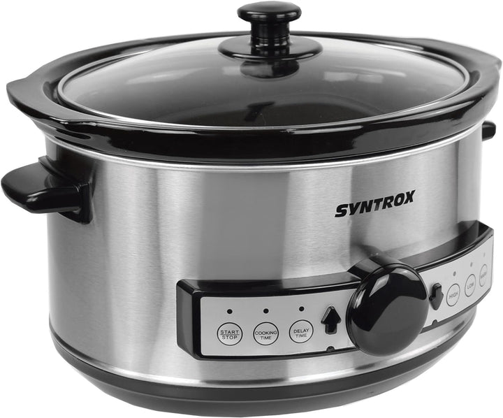 Syntrox Germany Slow Cooker Schongarer 3,5L mit Timer und Warmhaltefunktion - Leistung 200