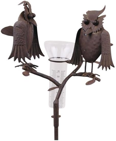 KUHEIGA Regenmesser Eulenduo Niederschlagsmesser Metall