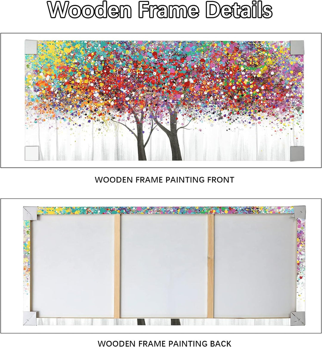 Bunter Baum des Lebens Mit Rahmen Leinwand Bilder Landschaft Leinwand Malerei Gemälde Poster Foto Bi