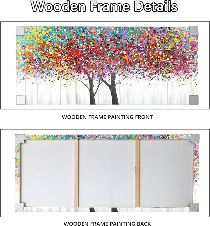 Bunter Baum des Lebens Mit Rahmen Leinwand Bilder Landschaft Leinwand Malerei Gemälde Poster Foto Bi