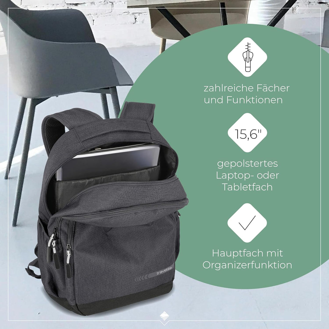 travelite Handgepäck Rucksack Grösse L erfüllt IATA Bordgepäck Mass, Gepäck Serie Kick Off: Praktisc