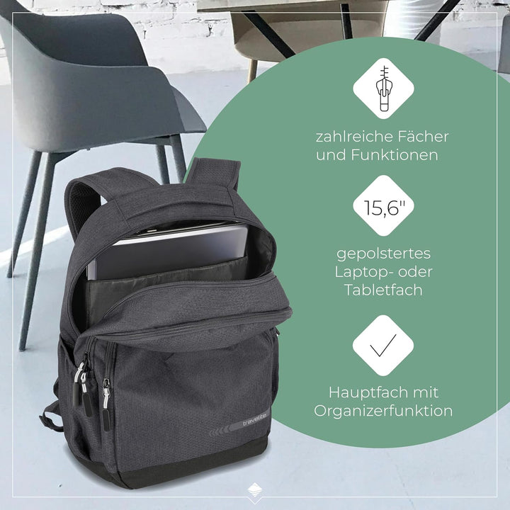 travelite Handgepäck Rucksack Grösse L erfüllt IATA Bordgepäck Mass, Gepäck Serie Kick Off: Praktisc