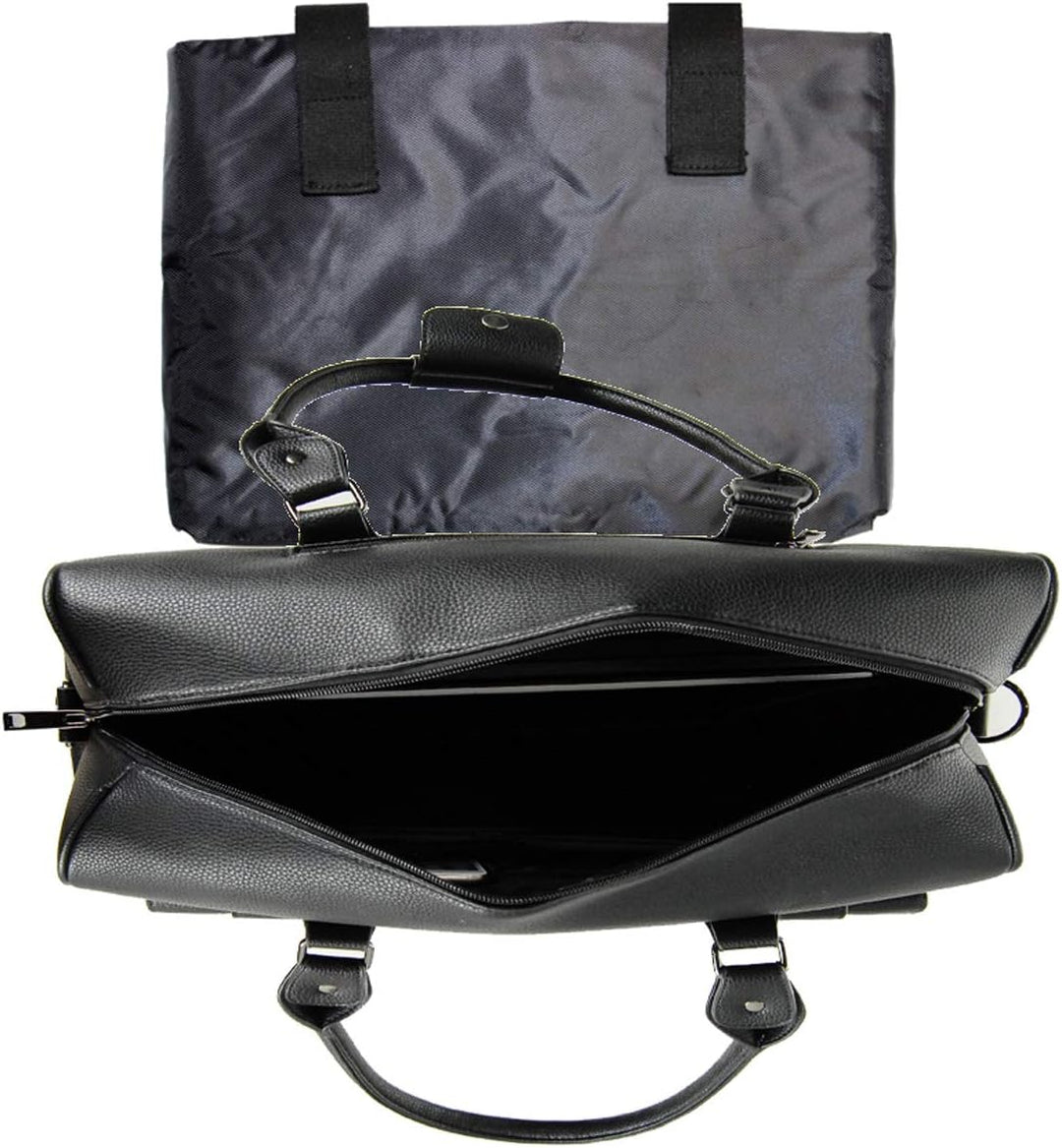 Bowatex Luxus Damen Schulter Gurt Aktentasche Laptop Trolley auf Rollen Schwarz