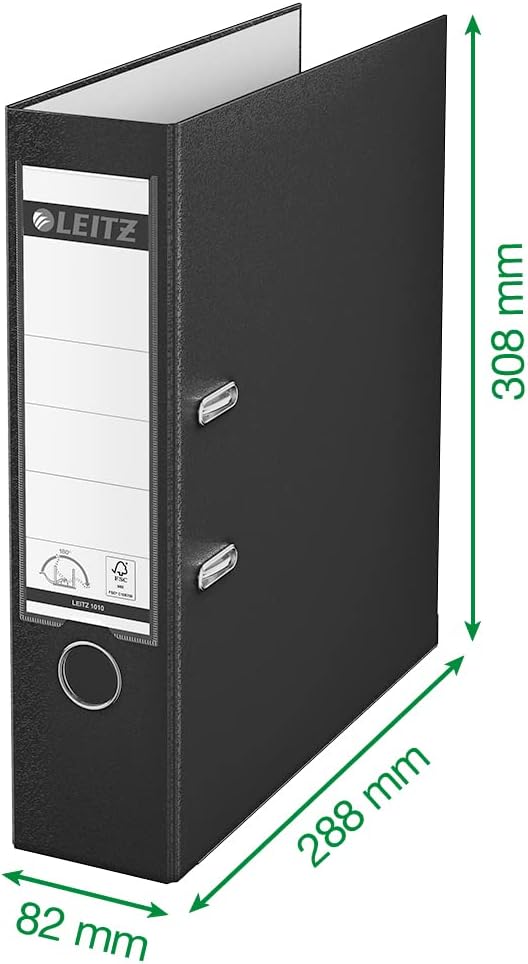 Leitz Qualitäts-Ordner 180° Plastik A4, 10er Pack, Grün, 8 cm Rückenbreite, PP-laminierter Einband,