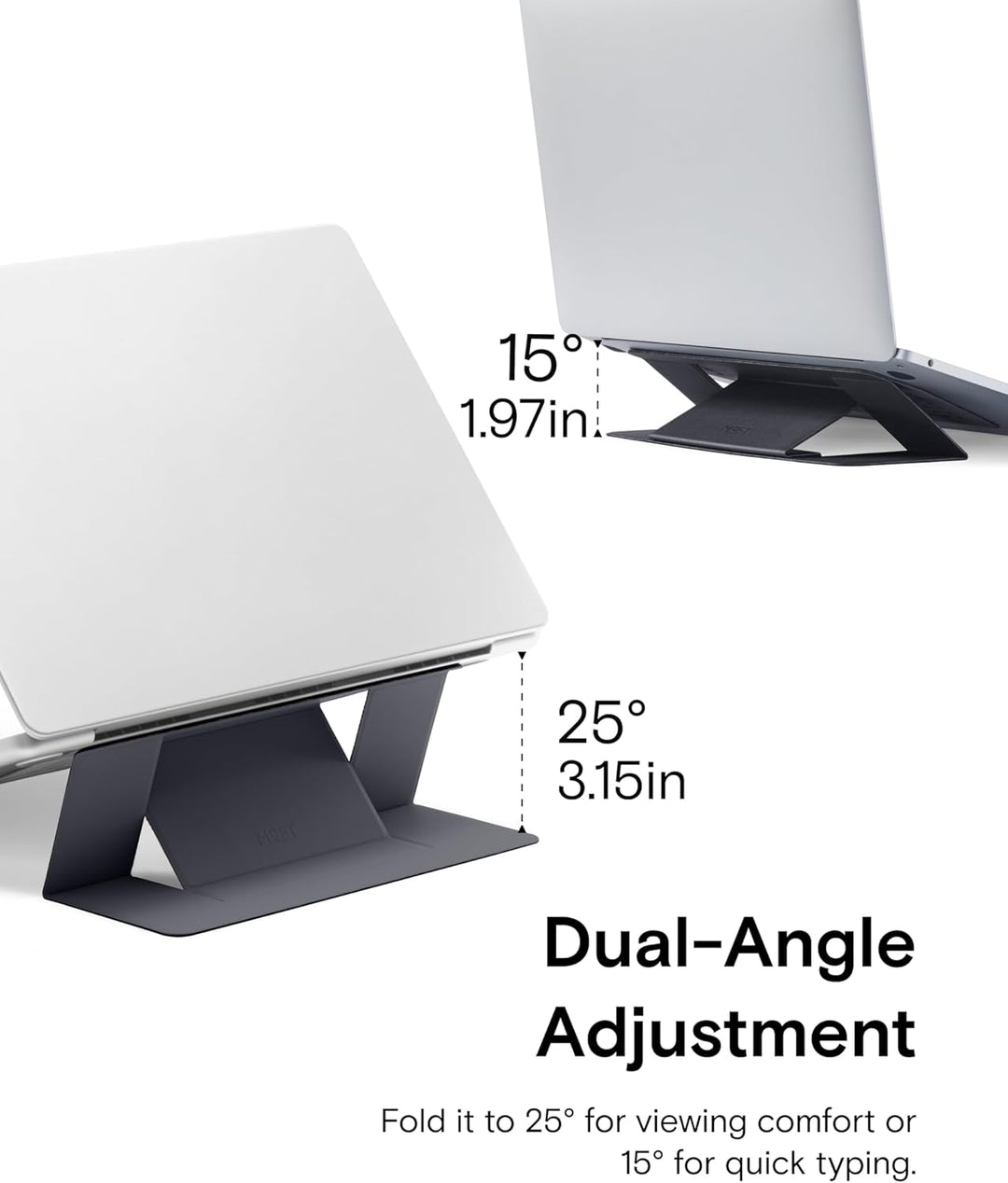 MOFT Laptop Ständer, Faltbarer Laptopständer Notebook Ständer mit 2 einstellbaren Winkeln, Haltung V