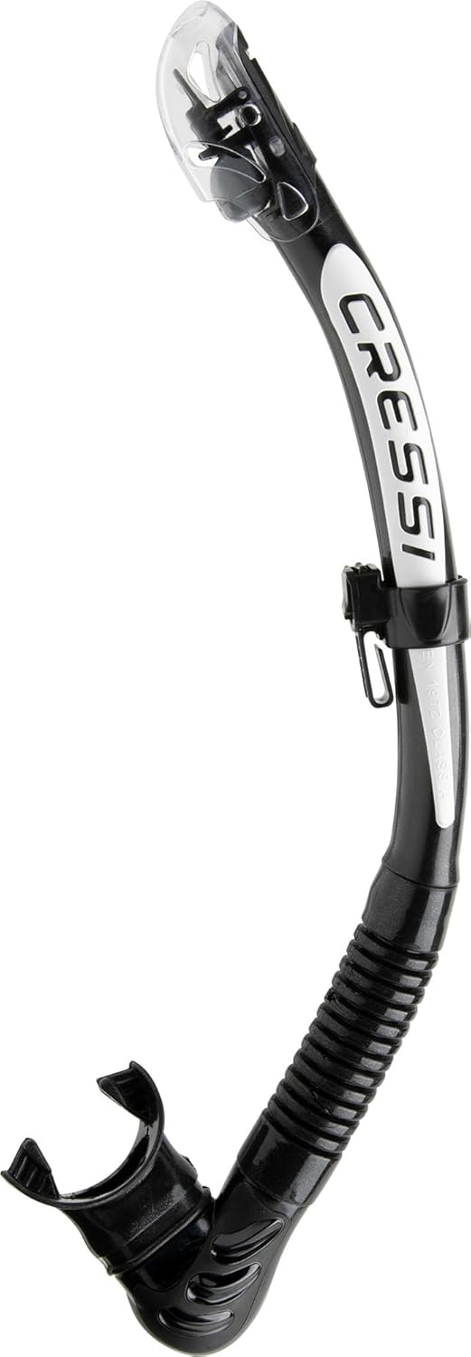 Cressi Alpha Ultra Dry - Schnorchel Trocken Ideal zum Schnorcheln, Apnoe und Tauchen Schwarz/Weiss A