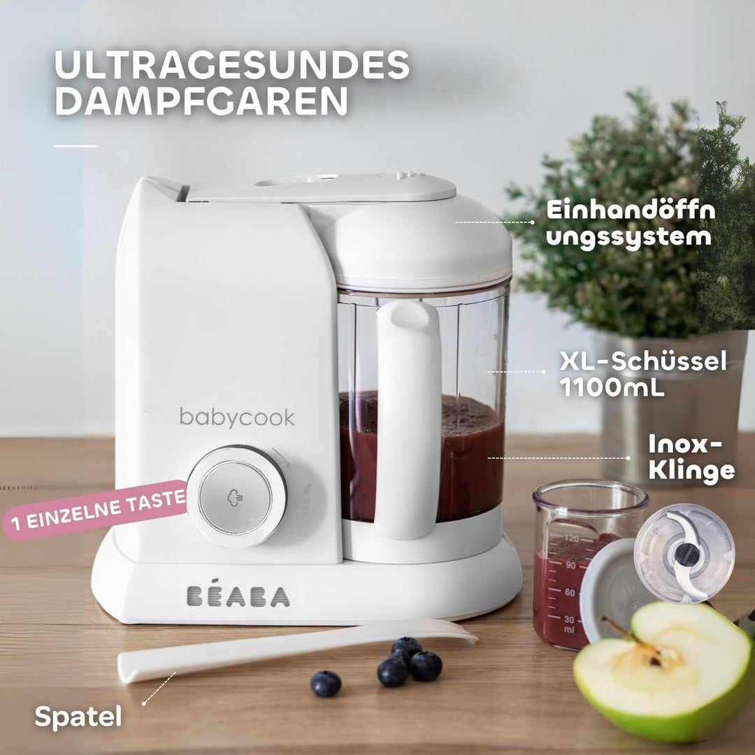 BÉABA - Babycook Solo - 4 in 1 Babynahrungszubereiter - Schonender Dampfgarer - Schnelles Dampfgaren