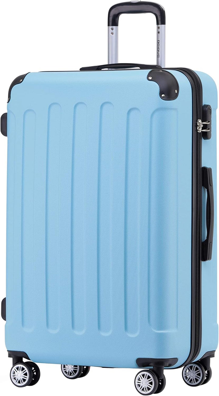 BEIBYE Hartschalen-Koffer Trolley Rollkoffer Reisekoffer Handgepäck 4 Rollen (M-L-XL-Set) (Glacial B