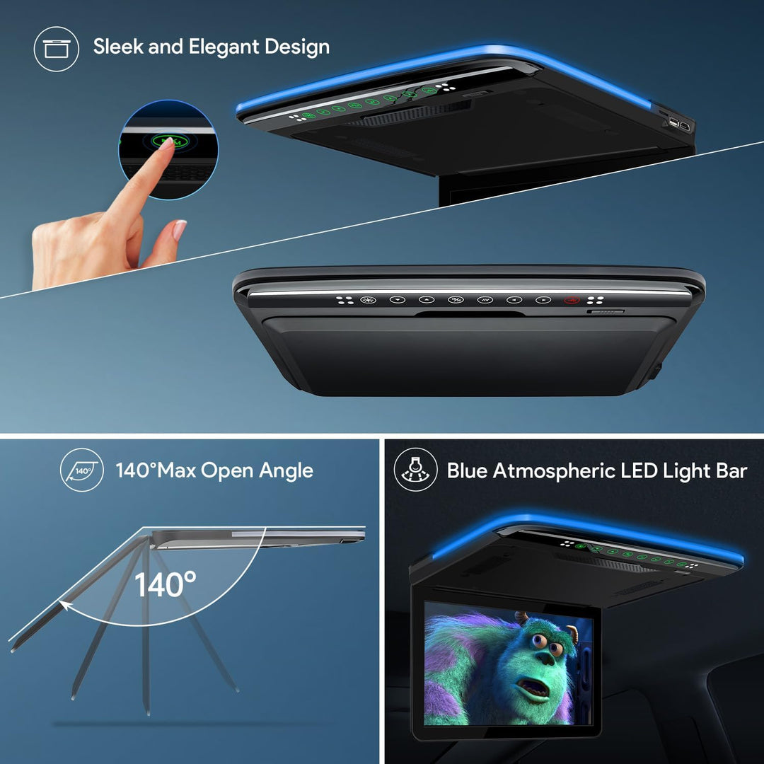 XTRONS 13,3“ Auto Deckenmonitor 16:9 Bildschirm 1920 * 1080 für Wohnwagen Auto Bus unterstützt 1080P