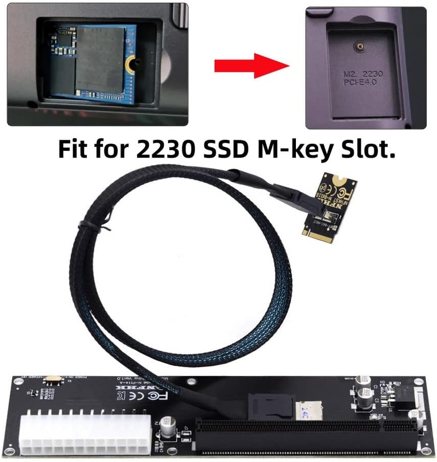 xiwai Oculink SFF-8611 Datenkabel, PCI-E 3.0 Karte - PCI Express M.2 M-Key auf SFF-8612 Host Adapter