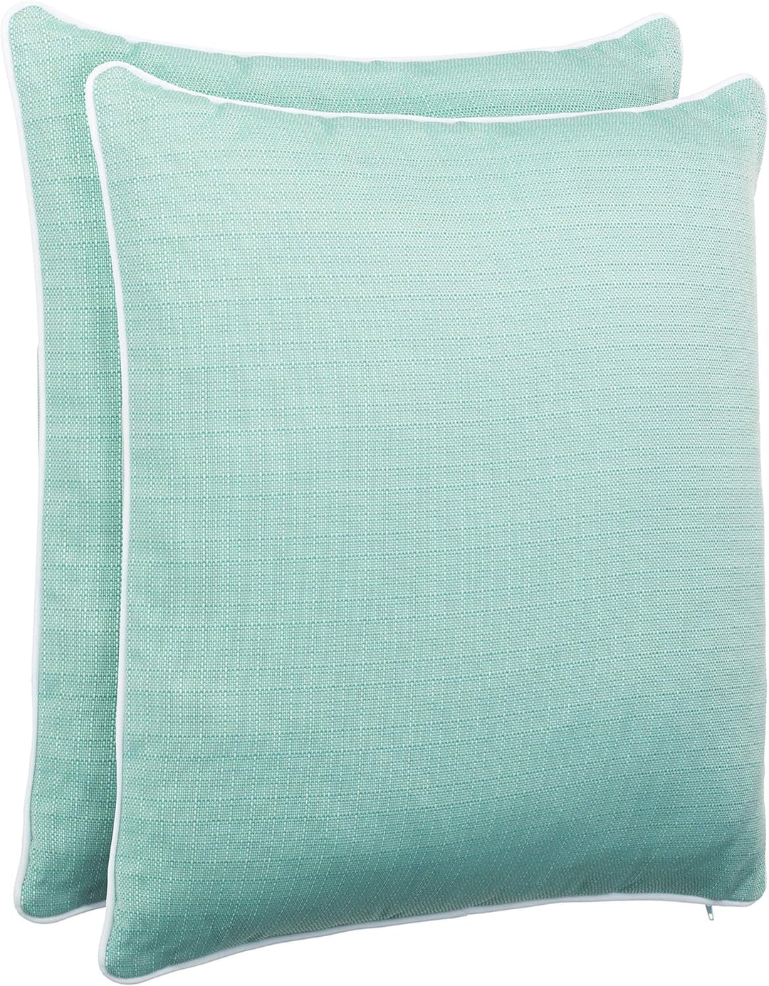 Brandsseller 2er Set Outdoor Kissen 45x45 cm – Wetterfeste Zierkissen mit Paspel in Walzoptik – Wass