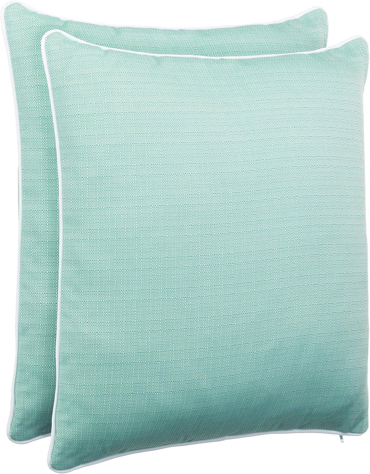 Brandsseller 2er Set Outdoor Kissen 45x45 cm – Wetterfeste Zierkissen mit Paspel in Walzoptik – Wass