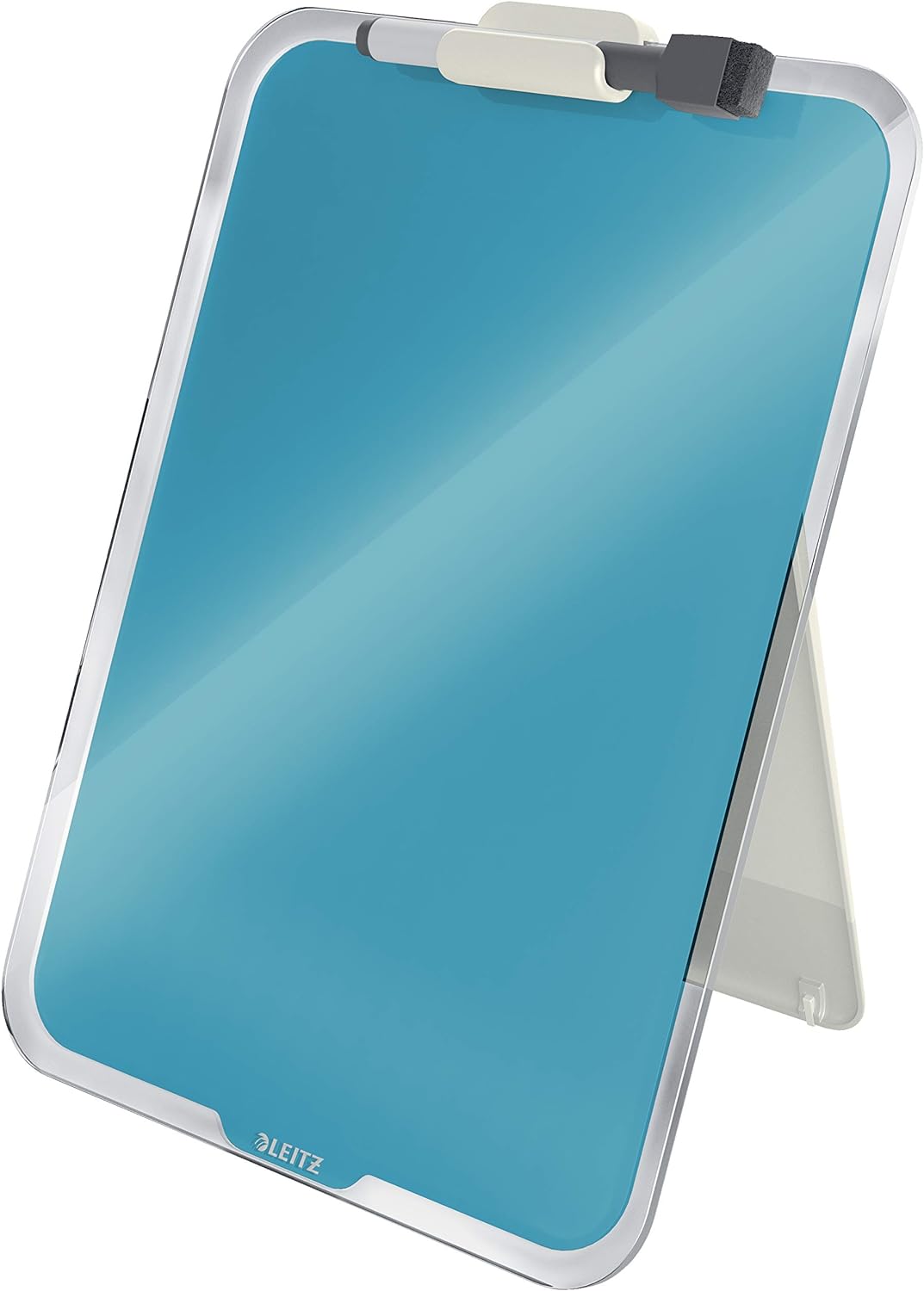 Leitz Desktop-Notizboard mit Glasoberfläche, Sanftes Blau, Cosy-Serie, 39470061 Desktop-Notizboard S