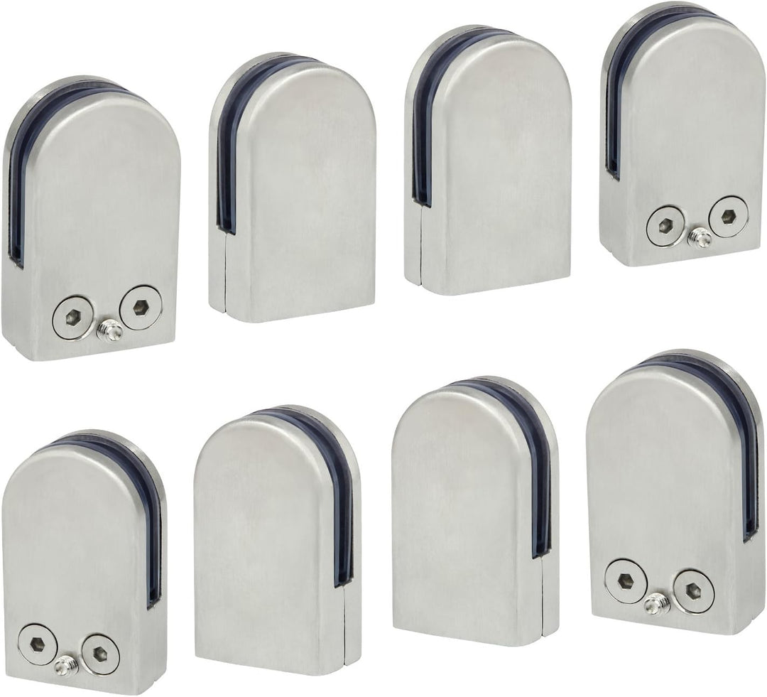 (Verbesserte Version) 8 x Edelstahl Stainless Steel 304 Klemmhalter Glasklemme Glasklemmhalter Glash