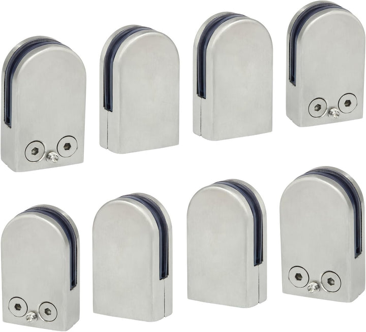 (Verbesserte Version) 8 x Edelstahl Stainless Steel 304 Klemmhalter Glasklemme Glasklemmhalter Glash