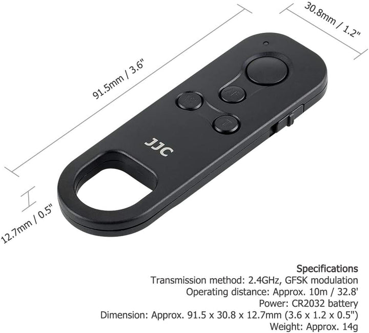 JJC BR-E1 Bluetooth Fernauslöser Fernbedienung für Canon EOS R10 R7 R6 R5 R3 R RP 90D 77D 850D 800D