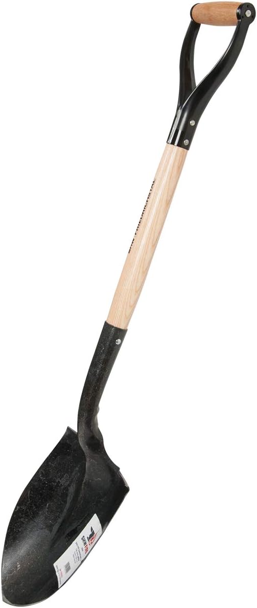 SHW-FIRE Stahlspatenschaufel mit 75cm Holzstiel und sicherem Trittschutz für Gärtnerarbeiten Stiellä