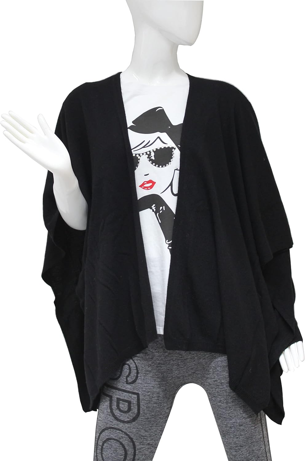 Damen Poncho,Schal Pullover, Lange Strickjacke, Strickpullover, Mantel,XXL Umhängetuch,Tunika für So