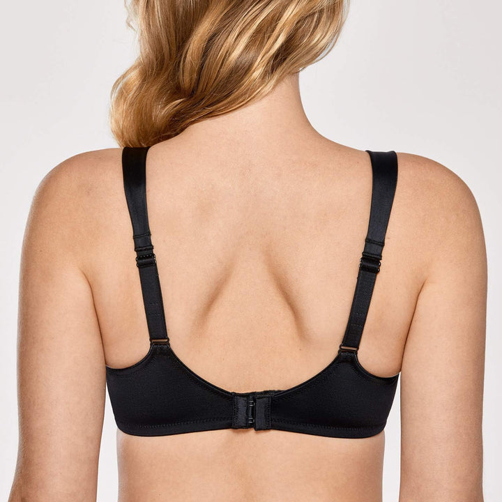 DELIMIRA Damen T-Shirt Minimizer BH mit Bügel Grosse Grössen Ohne Gepolstert 75D Schwarz, 75D Schwar