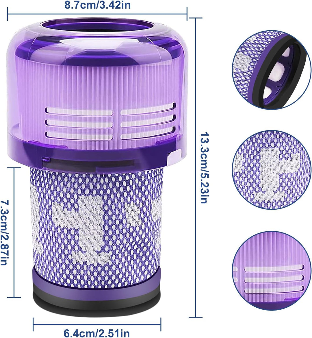 4 Stück Filter für Dyson V12 Staubsauger,Laukowind Waschbar Ersatzfilter für Dyson V12 Detect Absolu