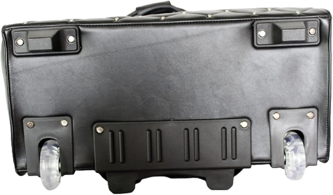 Bowatex Aktentasche Damen Trolley Laptoptrolley Karo Schwarz Leicht