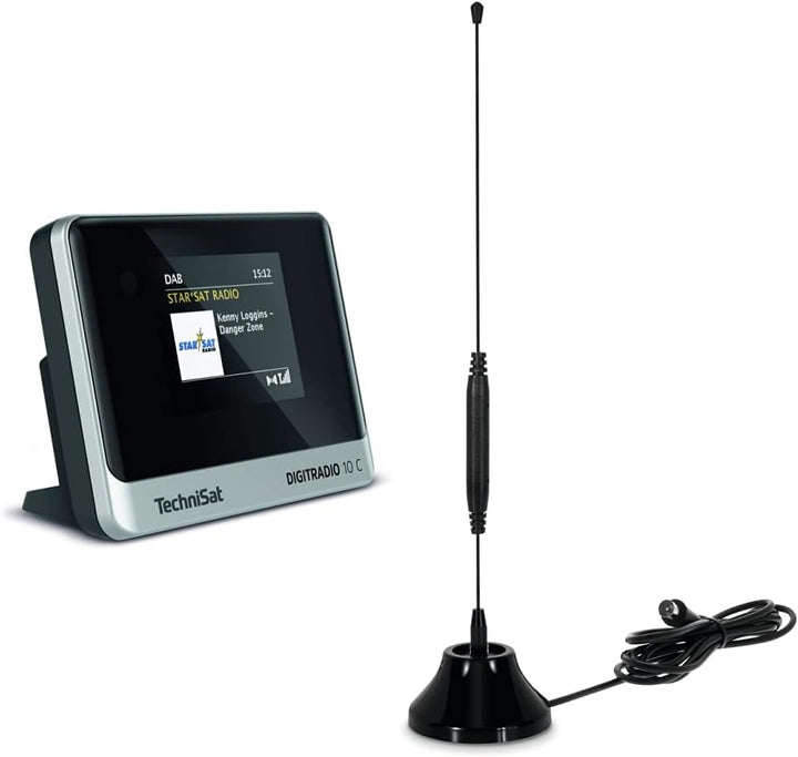 TechniSat DIGITRADIO 10 C - DAB+ Digitalradio Adapter schwarz/Silber & DIGIFLEX TT6 - Passive Stab-Z