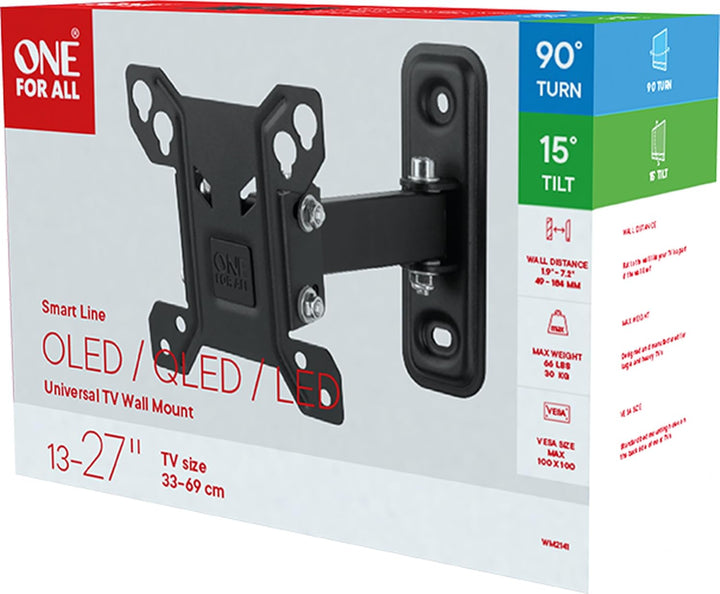 One For All TV-Wandhalterung - Schwenkbar 90° / Neigbar / Ausziehbar Fernseher Halterung - LED LCD P