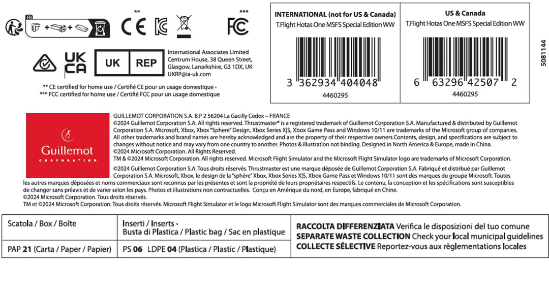 Thrustmaster T.Flight Hotas One Joystick für Xbox One/Series X|S & Windows Hotas One Microsoft Fligh