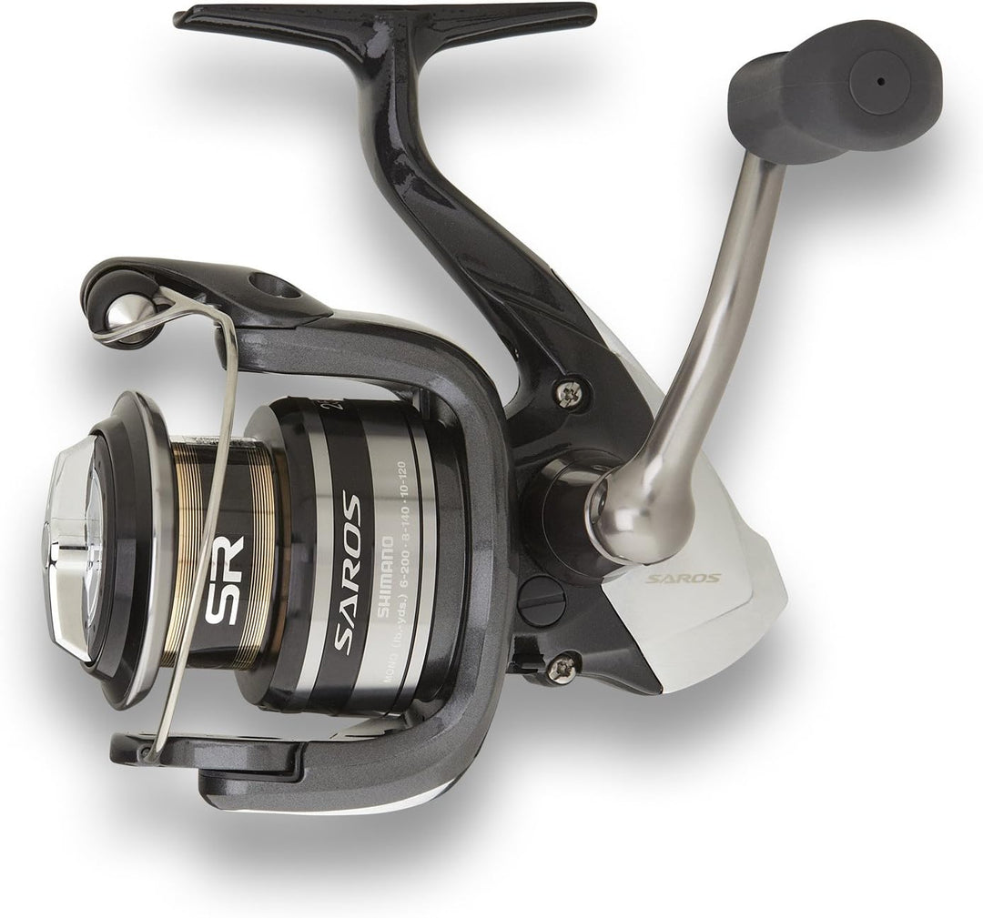 Shimano Saros Spinning Angelrolle, 6/200, 8/140, 10/120, Left / Right-Hand, Schwarz