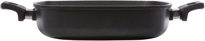Eurloux Guss-Kasserolle 28 x 28 cm - Flache quadratische Universal Bratenkasserolle Aluguss mit Besc