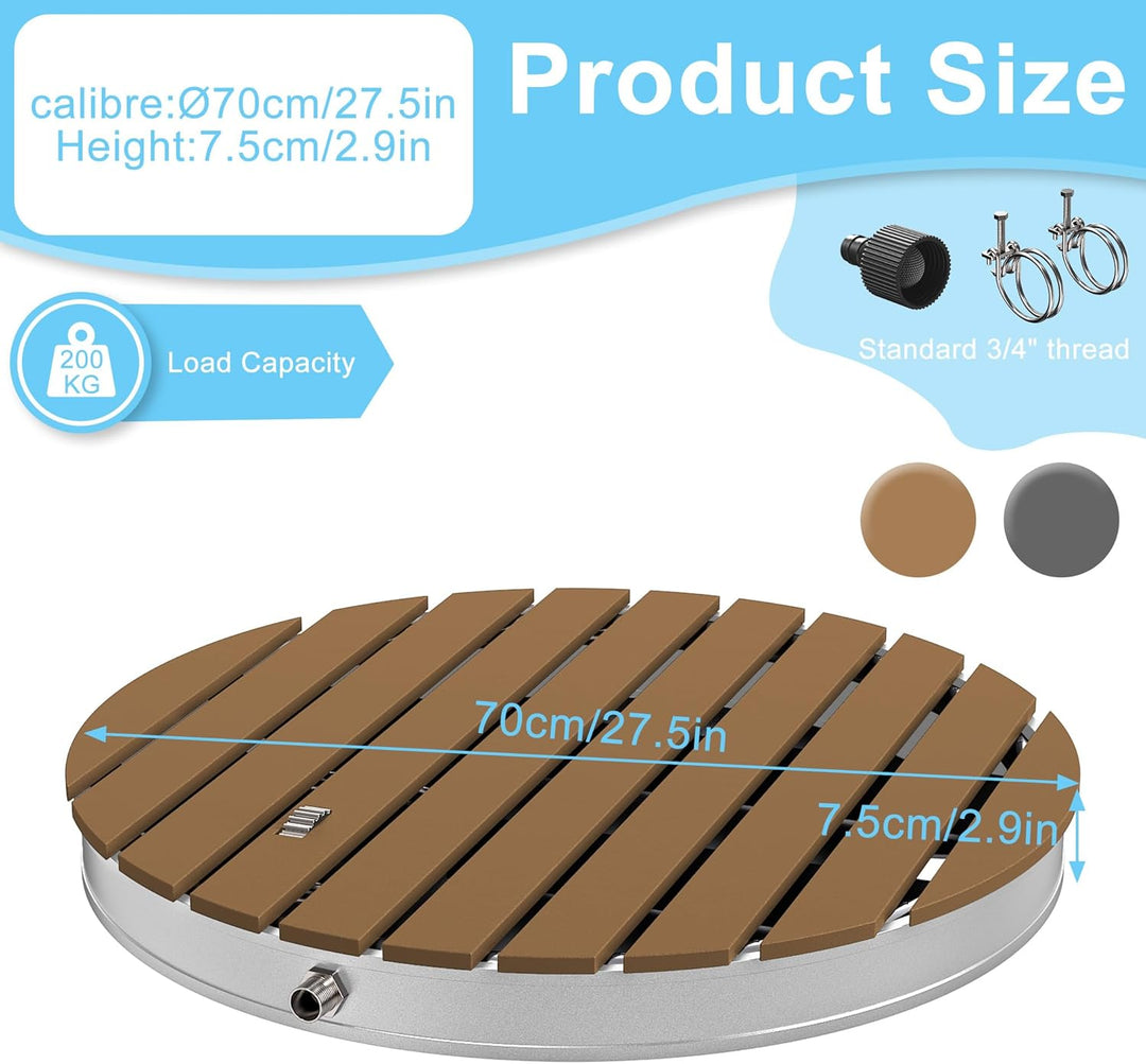 UISEBRT Gartendusche Aussendusche aus WPC und Aluminium - Mobile Bodendusche Solardusche Campingdusc