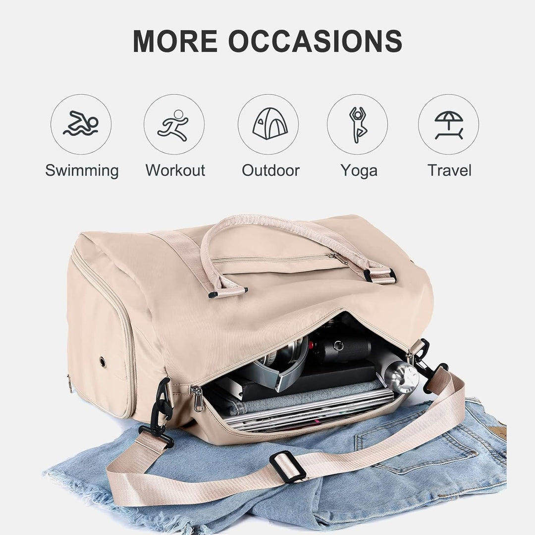 Sport Duffel Bag Damen,Sporttasche mit Nassfach&Schuhfach Reise Duffel Bags Übernachtungstasche Leic