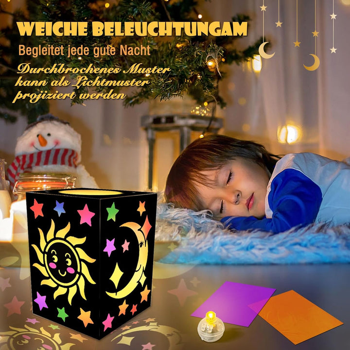HILKKET Laternen Bastelset 5 Stück, Sankt Martin Laterne Basteln, Laterne Selbst Basteln mit LED, St