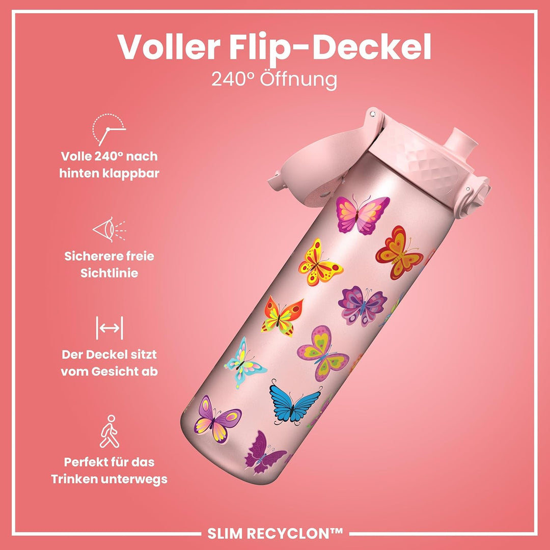Ion8 Kinder Trinkflasche, Auslaufsicher, Einhandöffnung, Sichere Verriegelung, Spülmaschinenfest, BP