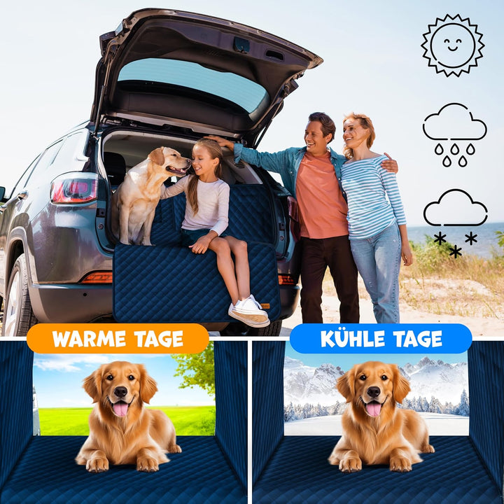 Lovpet Kofferraumschutz mit Seiten- und Ladekantenschutz Hundedecke fΓΌr Auto-RΓΌckbank mit Sichtfenst
