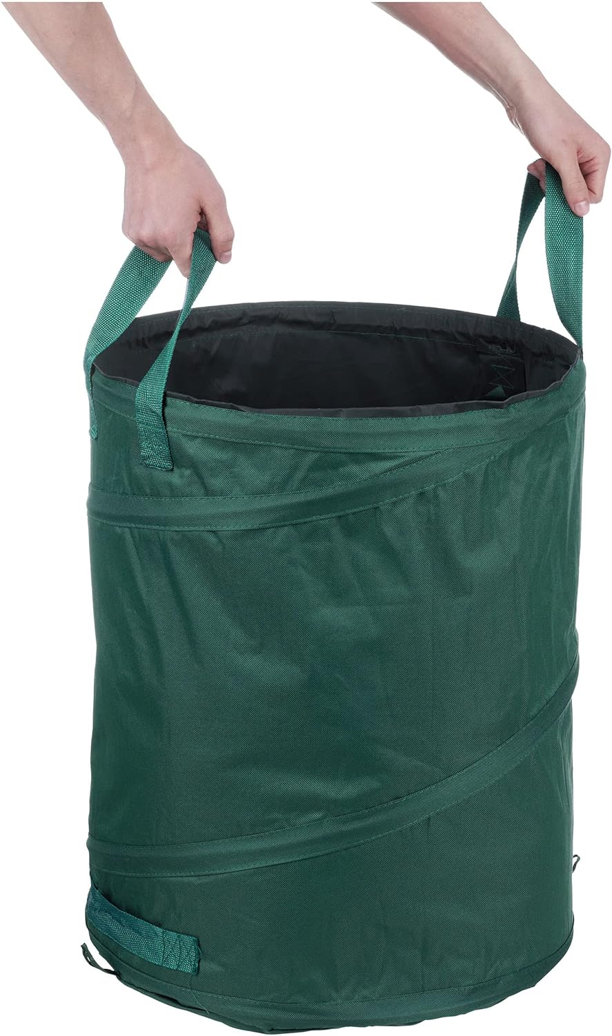 Relaxdays Laubsack selbstaufstellend, 3er Set, 90 Liter, Pop Up Gartensack, 3 Griffe, UV-beständig,