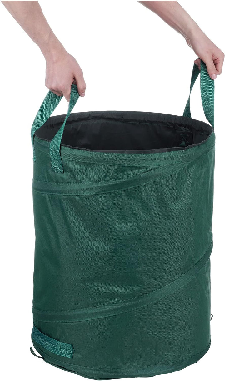 Relaxdays Laubsack selbstaufstellend, 3er Set, 90 Liter, Pop Up Gartensack, 3 Griffe, UV-beständig,
