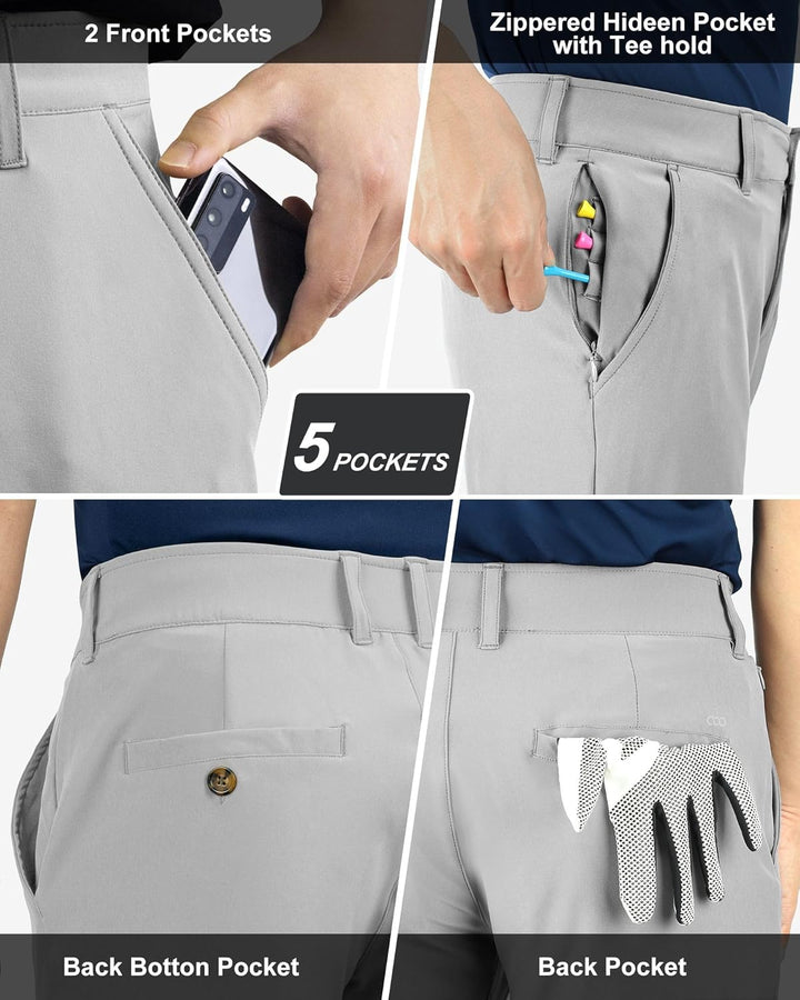 33,000ft Herren Golfhosen Atmungsaktive Stretch Hose für Männer Schnelltrockende Stretch Lange Golfh