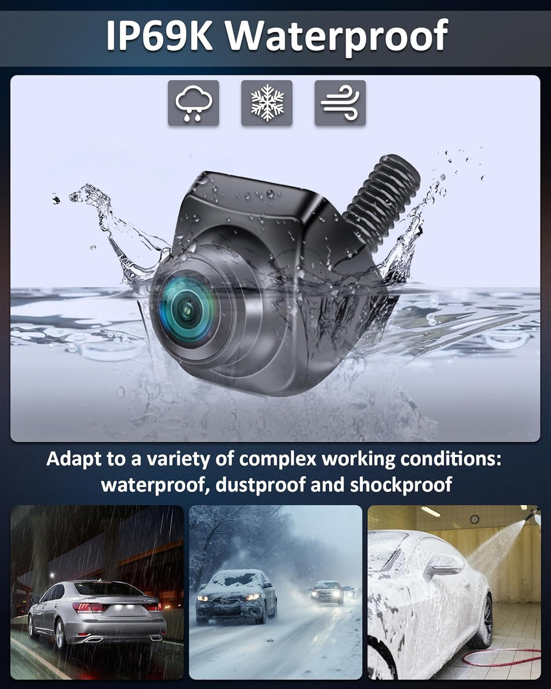 Vtopek Rückfahrkamera AHD 1080P Rückfahrkamera Auto 360° Drehbar Auto Rückfahrkamera Nachrüsten 170°