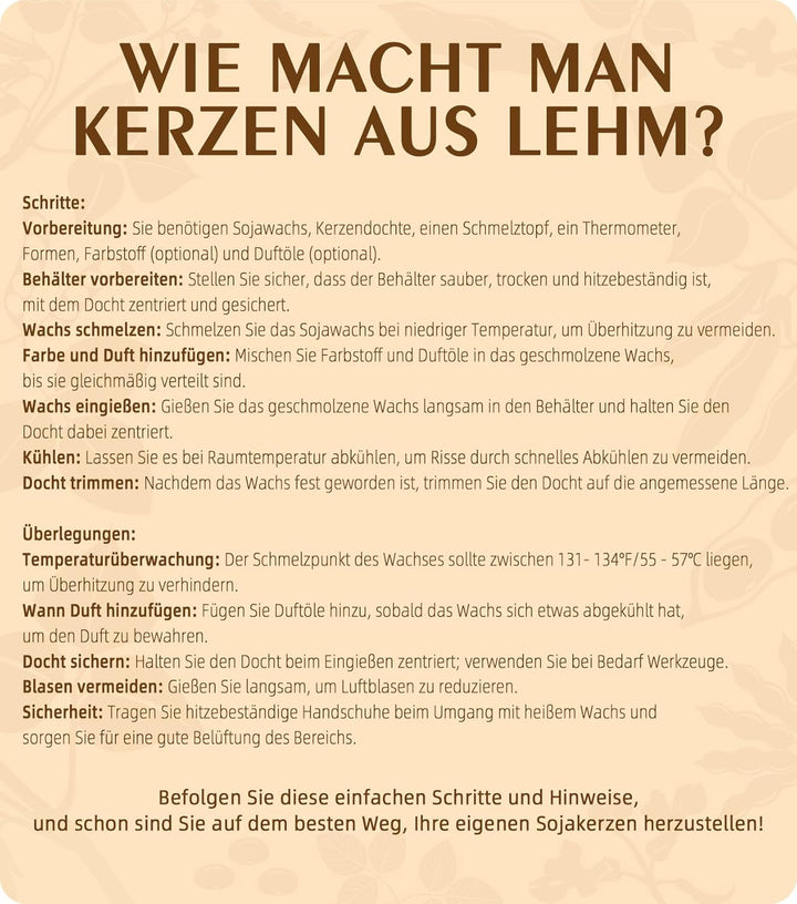 Sojawachs für Kerzen 3kg, BOYUJK Premium Natürlich Kerzenwachs, 100% Sojawachs für die Kerzenherstel