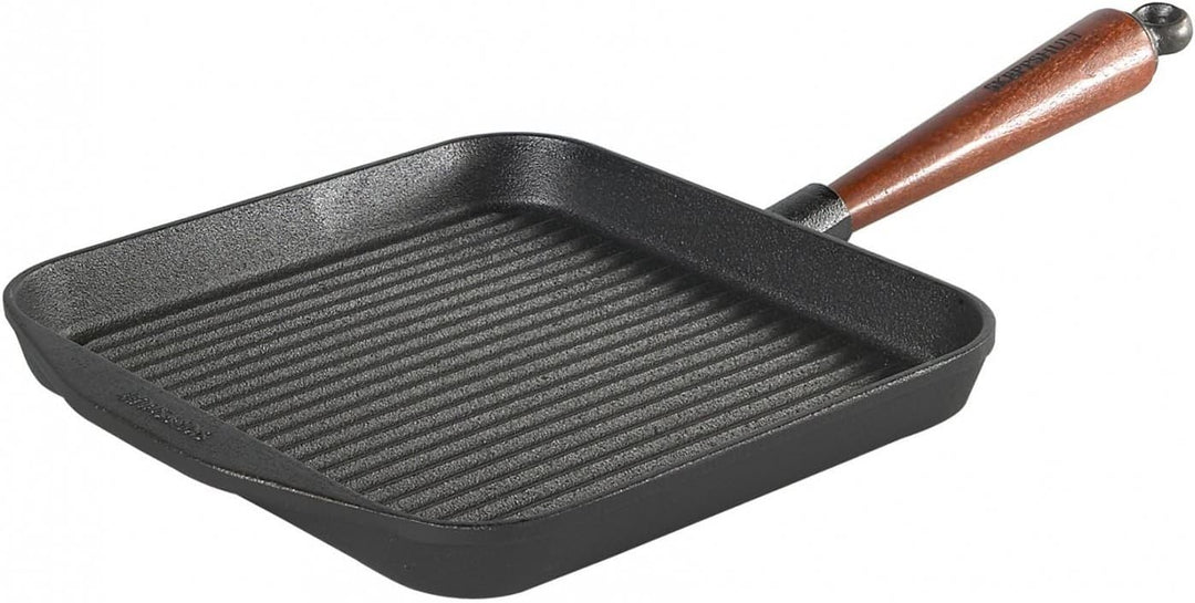 Skeppshult 25 x 25 cm Grillpfanne aus Gusseisen mit Holzgriff - Made in Sweden