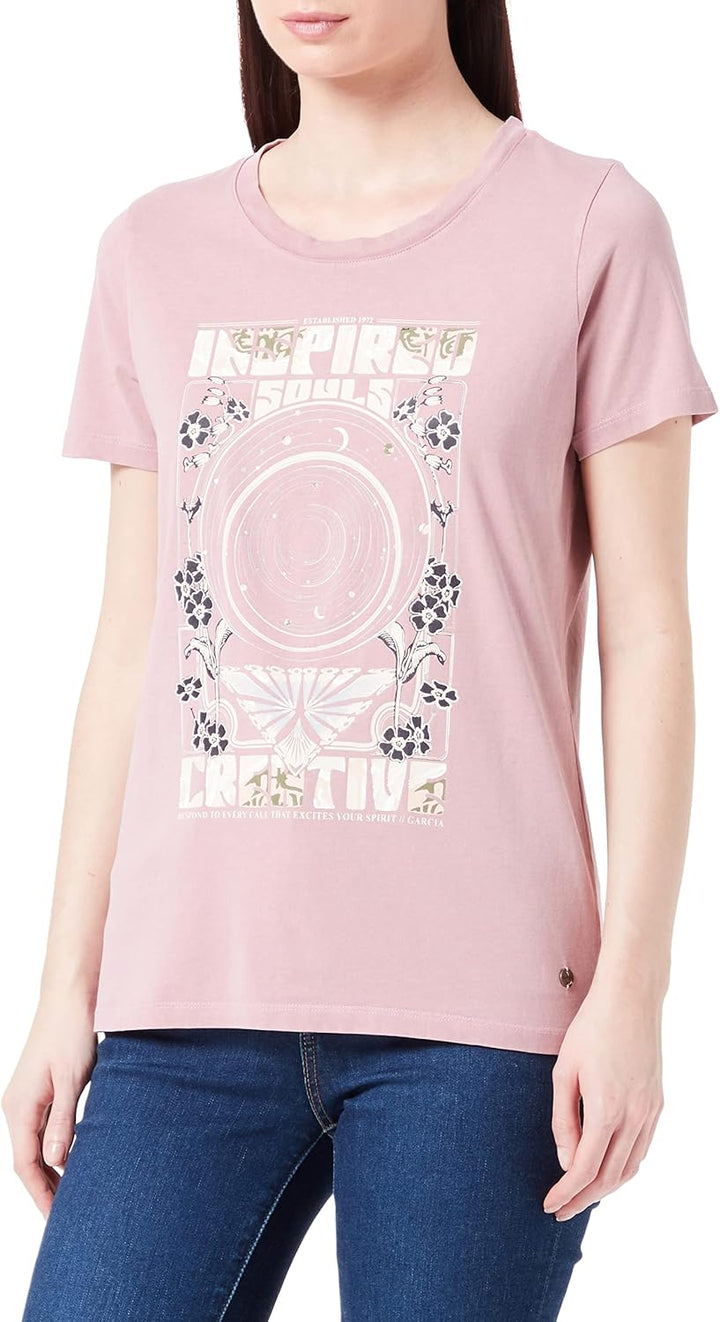 Garcia Damen Short Sleeve T-Shirt XS Nostalgia Rose, XS Nostalgia Rose