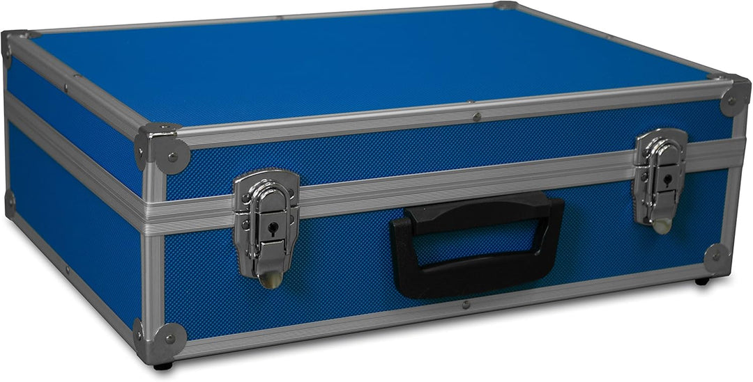 GORANDO® Transport-Koffer in blau mit Aluminiumrahmen für Werkzeuge, Kamera, Messgeräte | Schaumstof